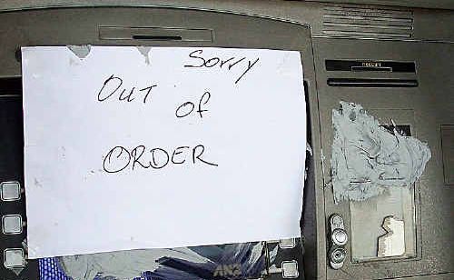Bank ATMs were the target of a gap filler attack. Bank ATMs were the target of a gap filler attack.